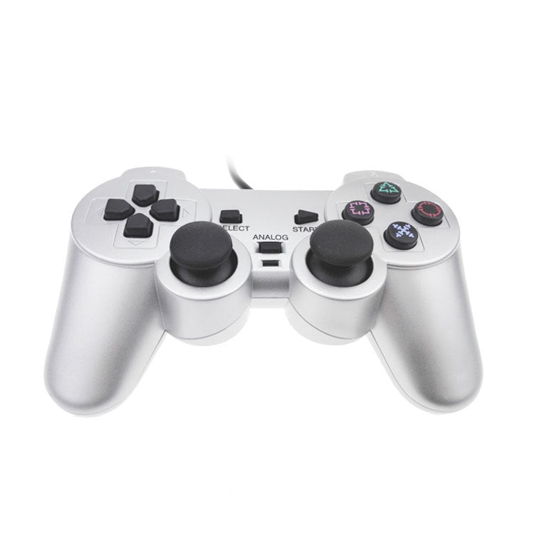 Gamepad con cable Dual Motor Vibration Silver Fuel Injection Gamepad adecuado para PS2, For PS2