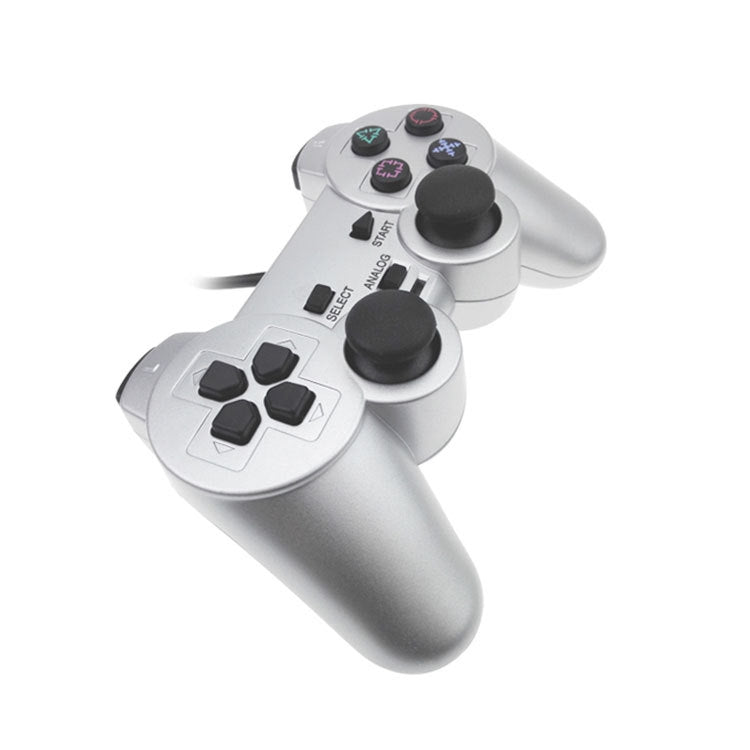 Gamepad con cable Dual Motor Vibration Silver Fuel Injection Gamepad adecuado para PS2, For PS2