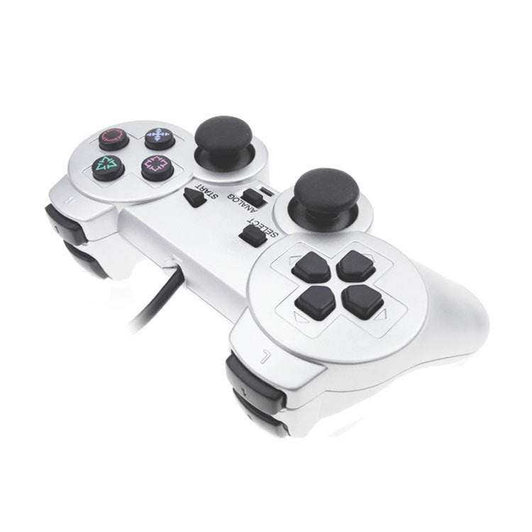 Gamepad con cable Dual Motor Vibration Silver Fuel Injection Gamepad adecuado para PS2, For PS2