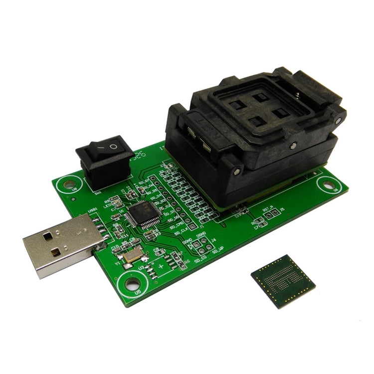 EMCP162/168, metralla abatible a toma de prueba USB, toma de programación EMCP, toma de lectura y escritura de fuente de teléfono móvil
