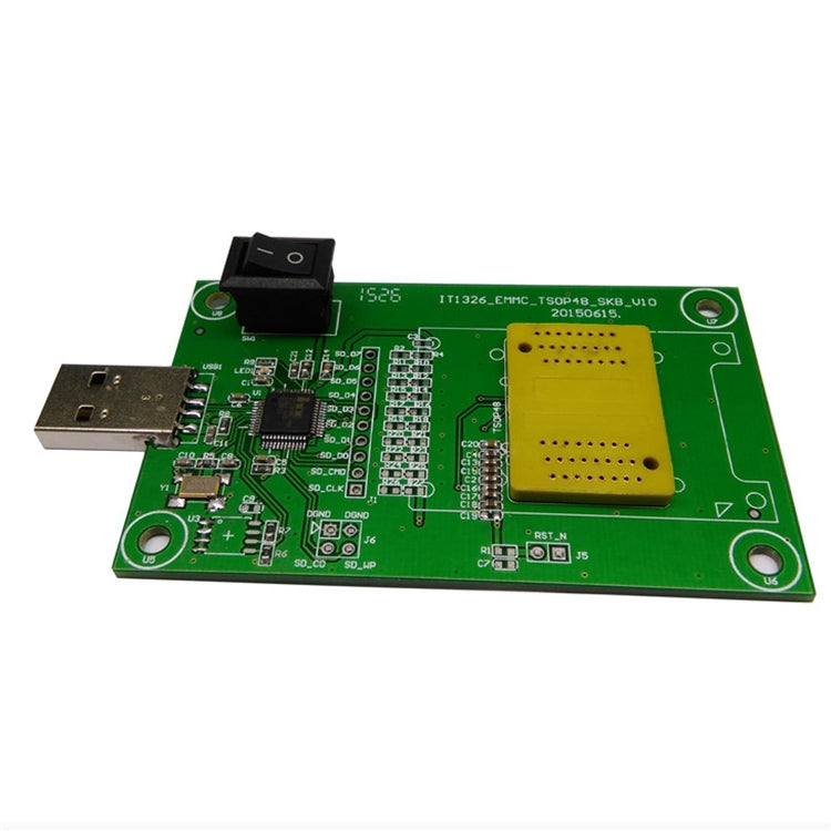 EMCP162/168, metralla abatible a toma de prueba USB, toma de programación EMCP, toma de lectura y escritura de fuente de teléfono móvil
