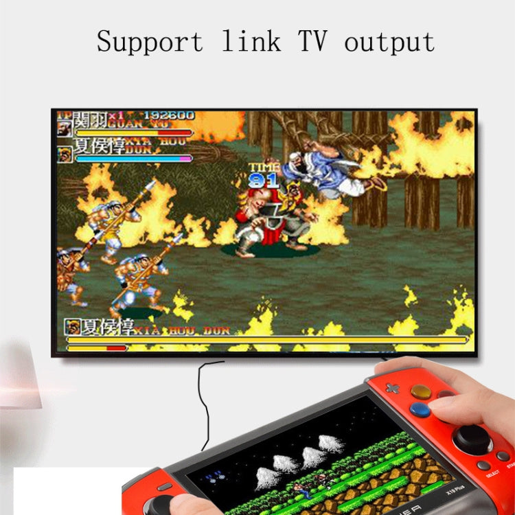 X19 Plus Consola de juegos portátil con pantalla de 5,1 pulgadas Soporte de memoria 8G Expansión de tarjeta TF y salida AV, X19 Plus / Red+Yellow, X19 Plus / Red, X19 Plus / Red+Blue