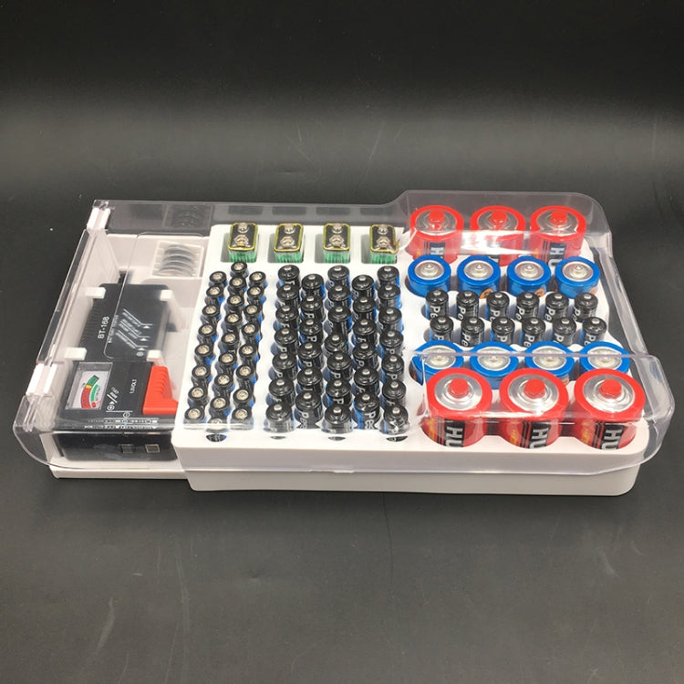 Caja de almacenamiento de batería JK-19070823 con probador de capacidad de batería
