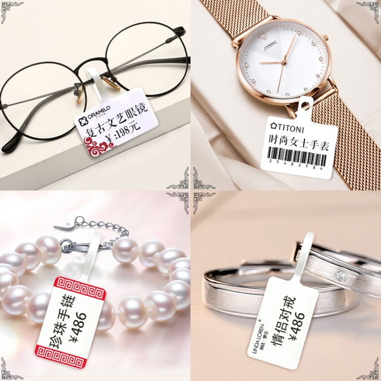 2 uds etiqueta de joyería etiqueta de precio papel adhesivo térmico para etiquetas para NIIMBOT B11 / B3S, 02F 100 Sheets, 02T 100 Sheets, 02F Festive Red 100 Sheets, 02T Auspicious Cloud Red 100 Sheets, 02T Feather Ink 100 Sheets, 02T Midnight 100 She...