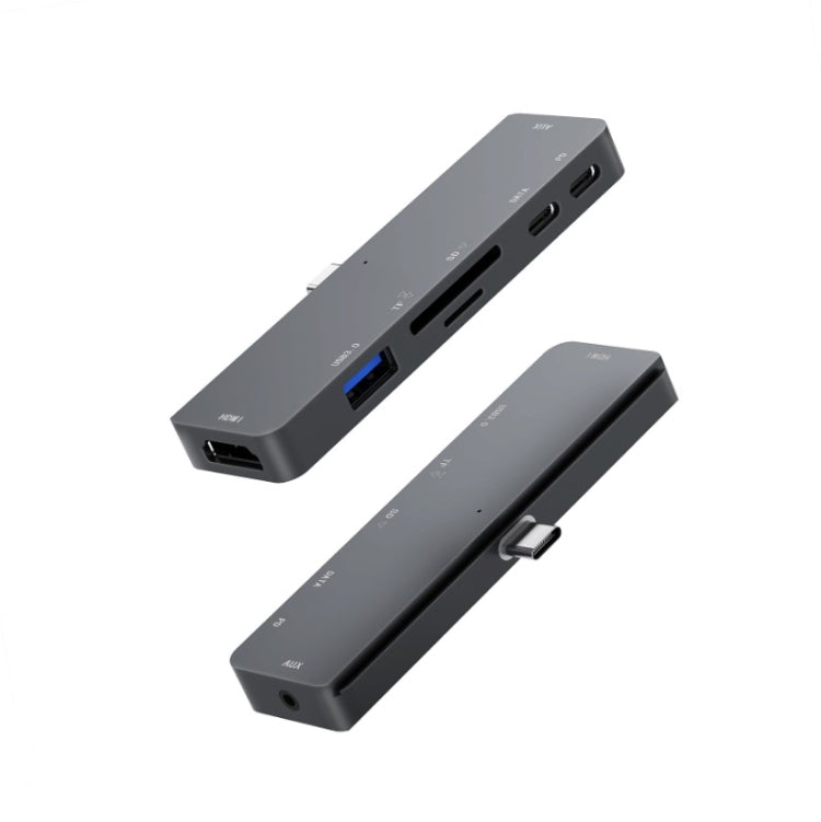 300A 7 en 1 USB3.0x1 + HDMIx1 + PD Portx1 + Type-Cx1 + SD/TF + 3,5 mm Portx1 Adaptador HUB de extensión multifuncional para iPad Pro