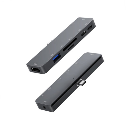 300A 7 en 1 USB3.0x1 + HDMIx1 + PD Portx1 + Type-Cx1 + SD/TF + 3,5 mm Portx1 Adaptador HUB de extensión multifuncional para iPad Pro