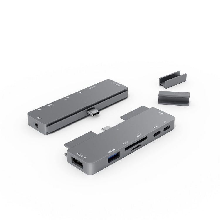 300A 7 en 1 USB3.0x1 + HDMIx1 + PD Portx1 + Type-Cx1 + SD/TF + 3,5 mm Portx1 Adaptador HUB de extensión multifuncional para iPad Pro
