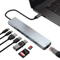 WC7367 8 en 1 87W Tipo-C a PD+USB3.0x2+SD+TF+HDMI+RJ45+Tipo-c Estación de acoplamiento HUB, WC7367