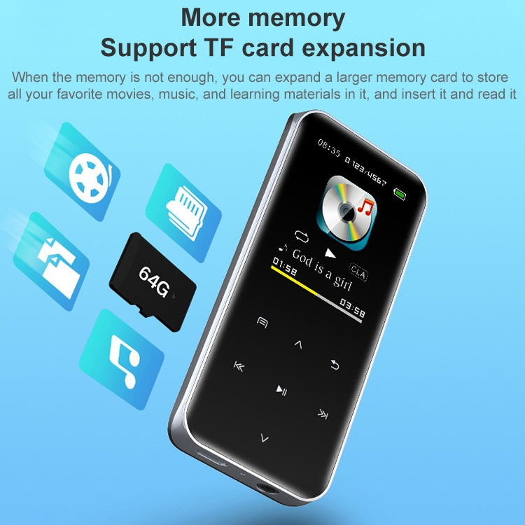 Reproductor MP3 portátil con pantalla táctil Bluetooth, grabador, libro electrónico, 4GB, 8GB, 16GB, 32GB
