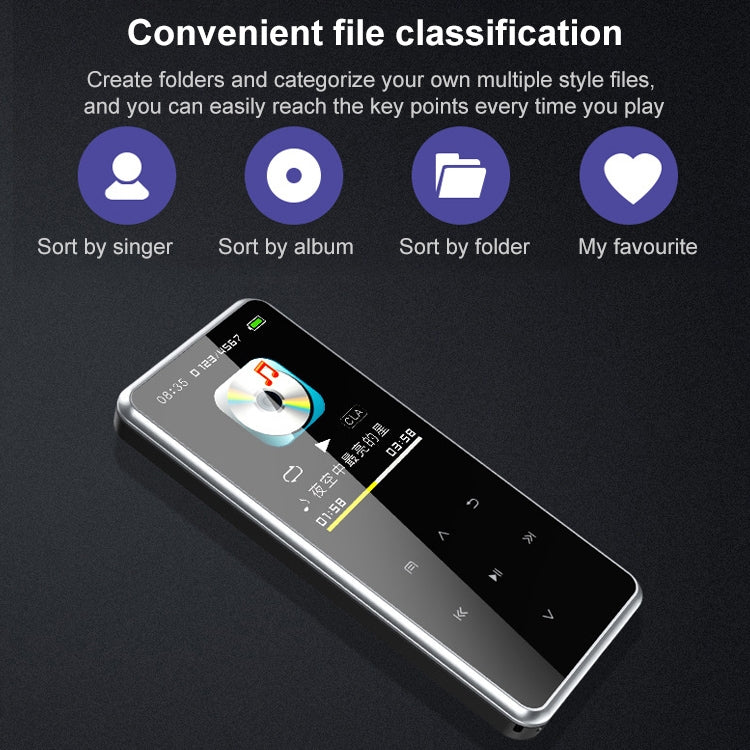 Reproductor MP3 portátil con pantalla táctil Bluetooth, grabador, libro electrónico, 4GB, 8GB, 16GB, 32GB