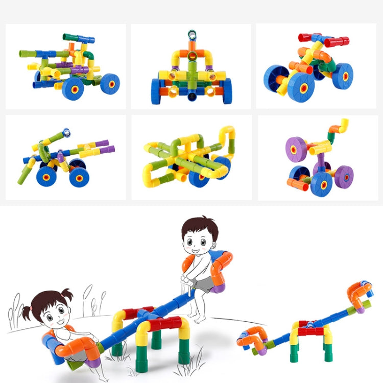 Los bloques huecos plásticos educativos del tubo de los niños ensamblaron el juguete 72 PC/sistema, Plastic Pipe Building Blocks