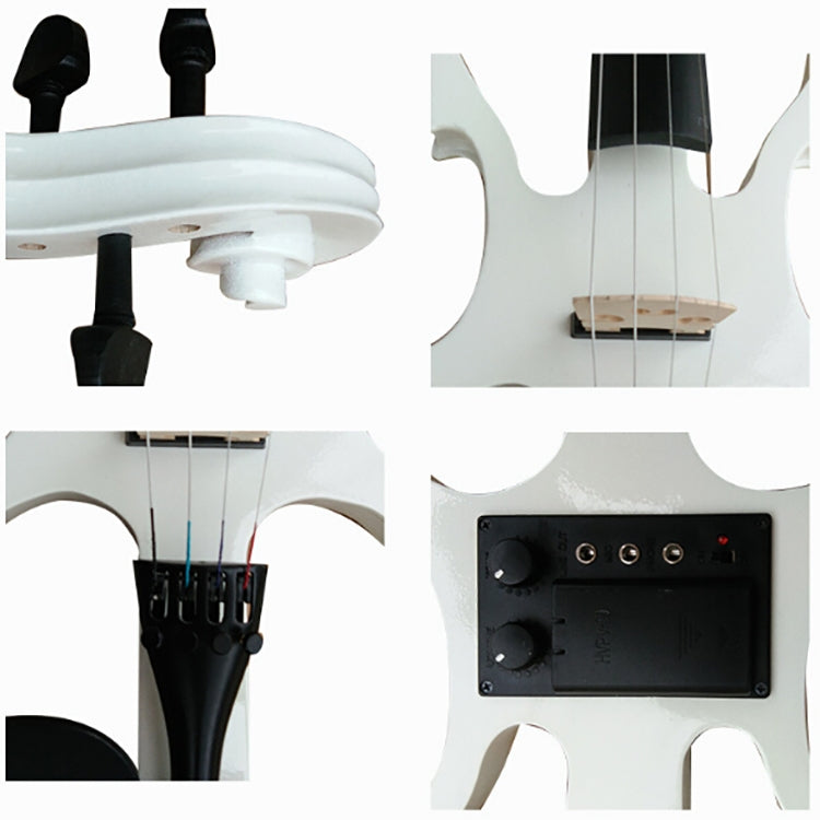 YS030 Violín electrónico manual de madera 4/4 para principiantes, con bolsa, Rojo de vino, Blanco, Negro