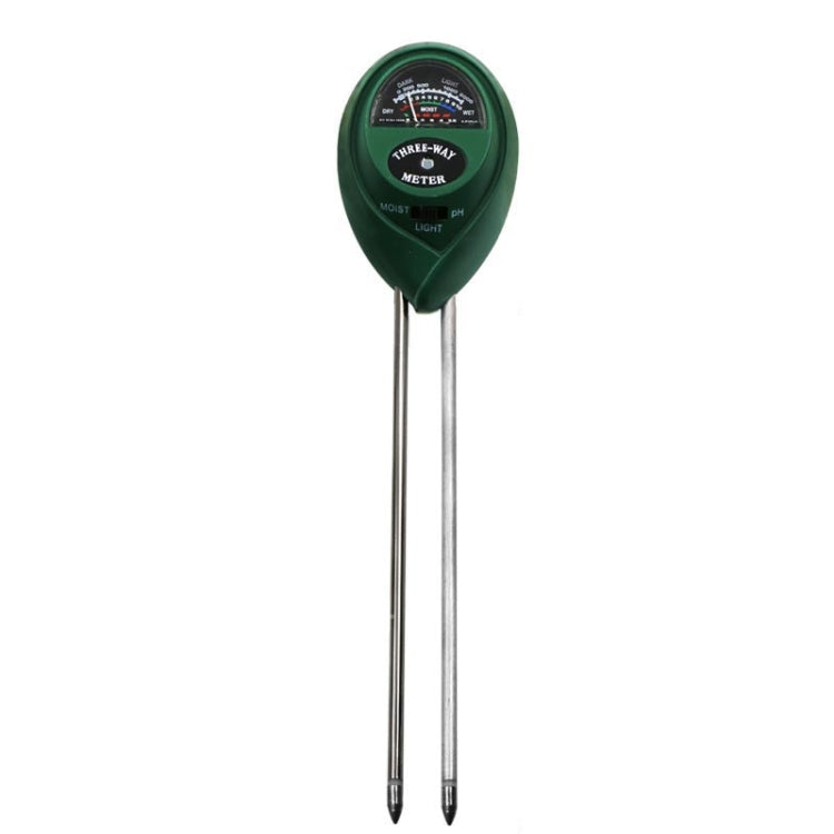 Detector de suelo 3 en 1, valor de PH, pluma de prueba de intensidad de luz, cabeza redonda, medidor de humedad seca del suelo, 3 In 1