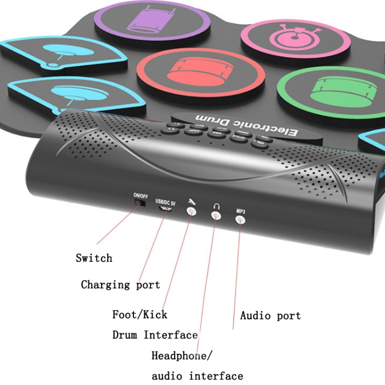 Juego de batería Bluetooth MD862M para principiantes Aprende a tocar batería electrónica portátil, MD862M