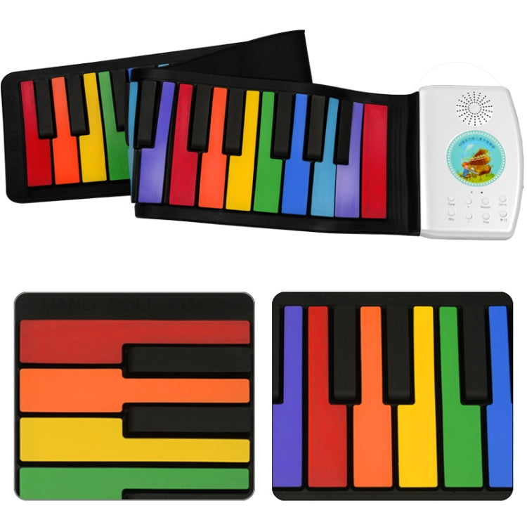 HUA008-49 Piano plegable enrollado a mano de 49 teclas Piano de color para niños, 49-Key