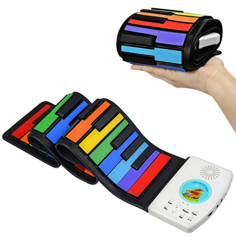 HUA008-49 Piano plegable enrollado a mano de 49 teclas Piano de color para niños, 49-Key