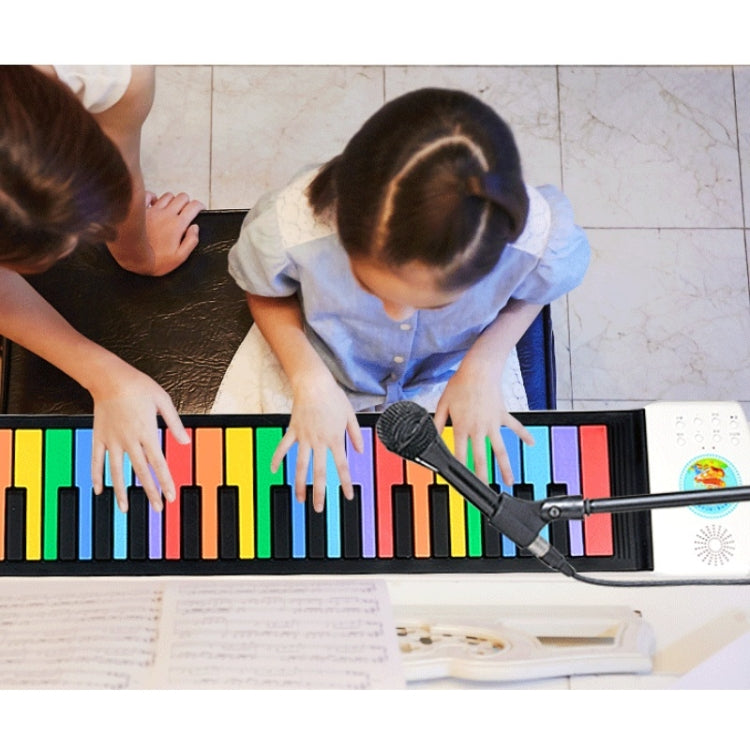 HUA008-49 Piano plegable enrollado a mano de 49 teclas Piano de color para niños, 49-Key