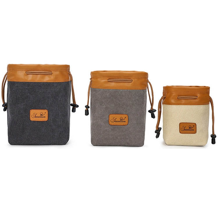 S.C.COTTON Bolsa con forro impermeable protección digital bolsa portátil para lentes SLR bolsa para micro cámara individual bolsa para fotografía, Beige L, Carbon Black L, Gray L, Beige M, Carbon Black M, Gray M, Beige S, Carbon Black S, Gray S
