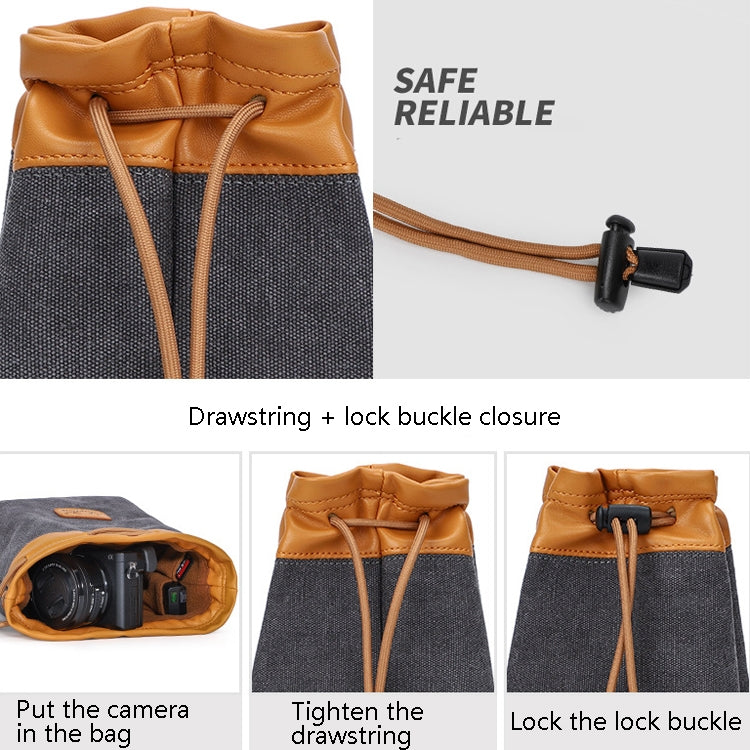 S.C.COTTON Bolsa con forro impermeable protección digital bolsa portátil para lentes SLR bolsa para micro cámara individual bolsa para fotografía, Beige L, Carbon Black L, Gray L, Beige M, Carbon Black M, Gray M, Beige S, Carbon Black S, Gray S