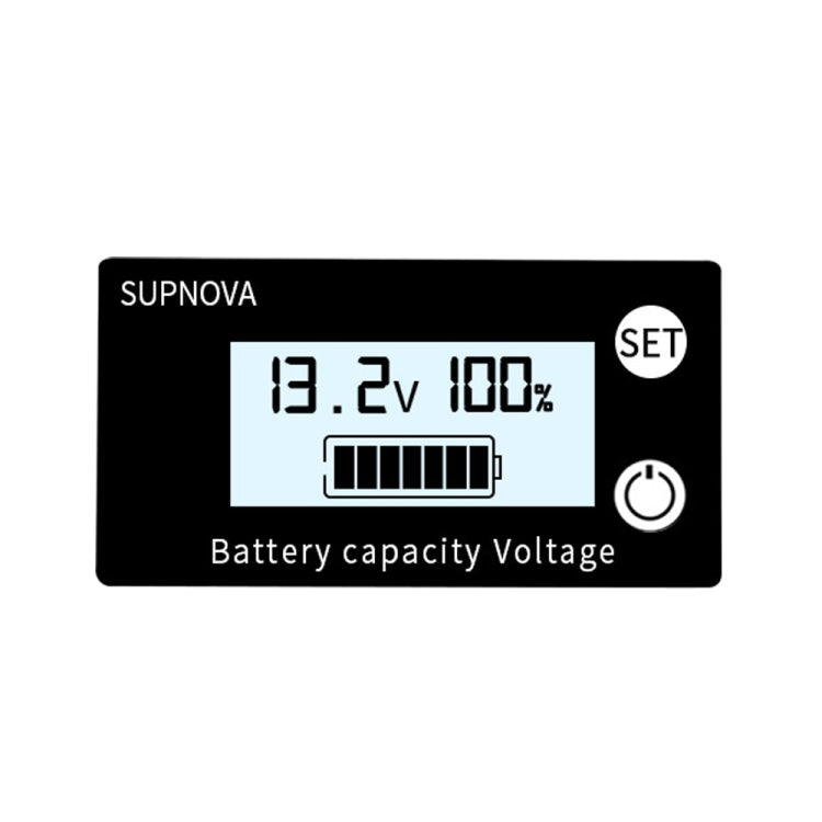 SUPNOVA DC 8-100V Indicador de capacidad de batería Voltímetro Medidor de voltaje, Estilo:, White, White + Alarm + Temperature, Blue, Blue +Alarm + Temperature