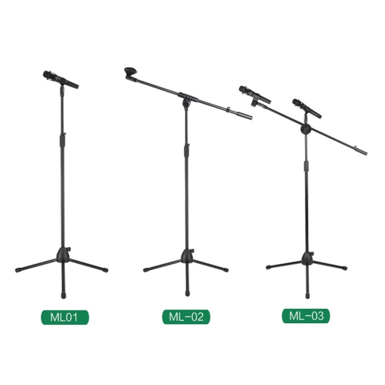 Soporte de elevación para micrófono en vivo, soporte para micrófono de suelo, trípode Vertical para puesta en escena, ML01, ML02, ML03