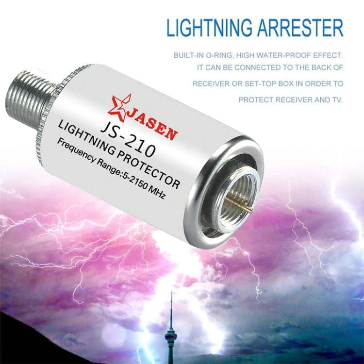 JS-210 5-2150MHz Protector de iluminación Coaxial Satélite TV Llight Dispositivos de protección Satélite Antena Pararrayos