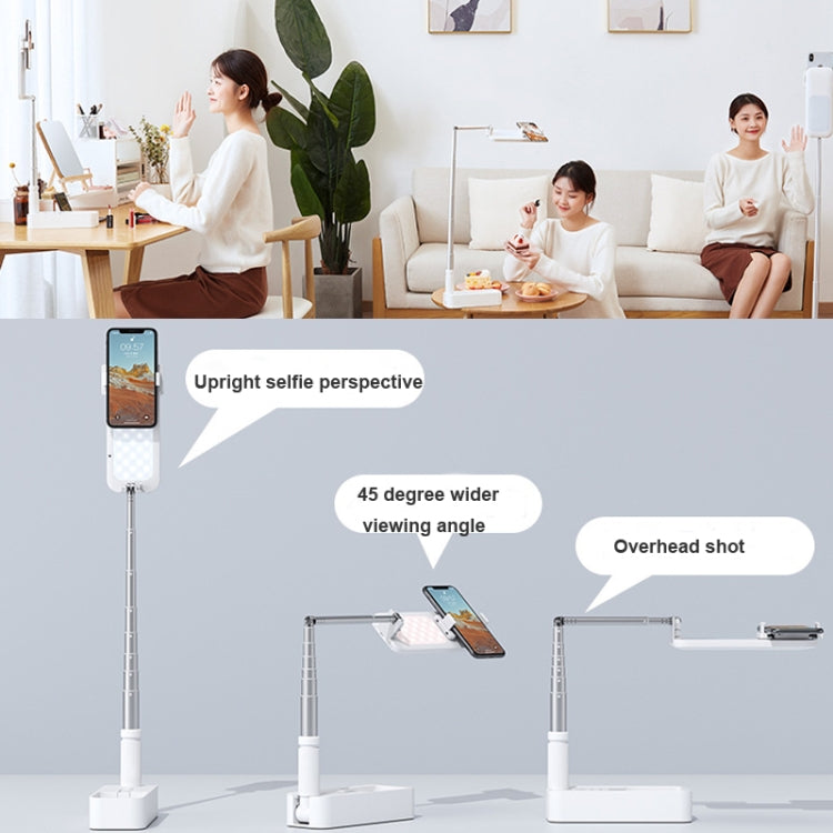V6 1.3m Soporte inalámbrico de transmisión en vivo Luz de relleno de belleza Soporte plegable multifunción para exteriores