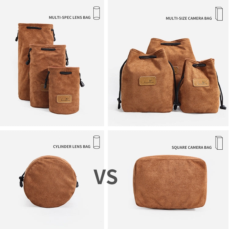 S.C.COTTON Liner Bolsa para lentes SLR portátil con protección digital a prueba de golpes Bolsa para cámara micro individual, Square Khaki L, Square Blue L, Square Gray L, Square Brown L, Square Black L, Square Khaki M, Square Blue M, Square Gray M    ...