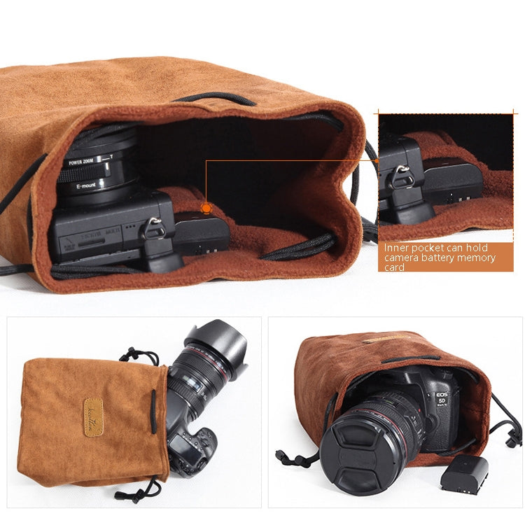 S.C.COTTON Liner Bolsa para lentes SLR portátil con protección digital a prueba de golpes Bolsa para cámara micro individual, Square Khaki L, Square Blue L, Square Gray L, Square Brown L, Square Black L, Square Khaki M, Square Blue M, Square Gray M    ...