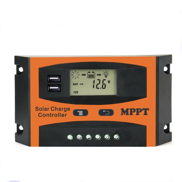 Controlador solar de identificación automática MPPT 12V/24V con salida USB, 30A, 40A, 50A, 60A
