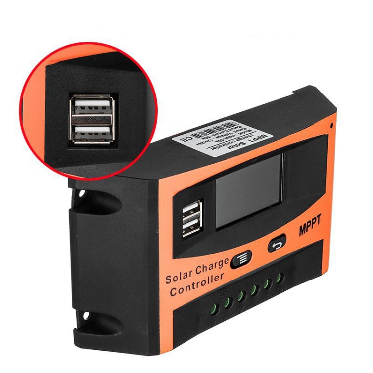 Controlador solar de identificación automática MPPT 12V/24V con salida USB, 30A, 40A, 50A, 60A