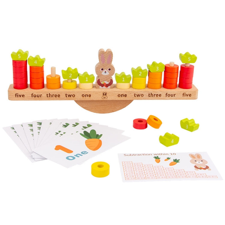Rompecabezas de educación temprana para niños, juguete equilibrado de conejo, suma de matemáticas, resta, juguete de iluminación, Rabbit Balanced Toy