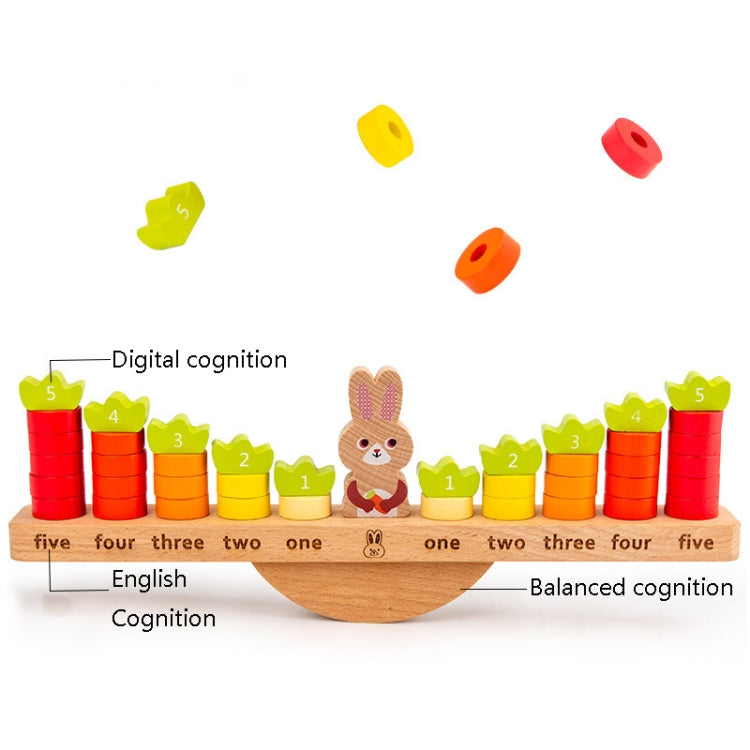 Rompecabezas de educación temprana para niños, juguete equilibrado de conejo, suma de matemáticas, resta, juguete de iluminación, Rabbit Balanced Toy