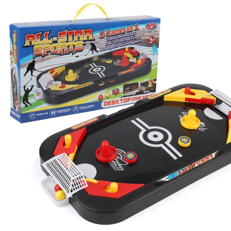 2 en 1, juego competitivo de batalla de escritorio de Hockey sobre hielo, Mini mesa de fútbol, juguetes educativos interactivos para padres e hijos, 2 In 1 Ice Hockey