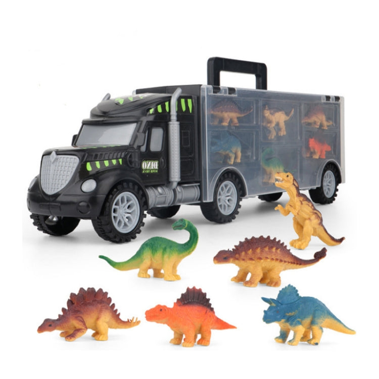 Niños DIY dinosaurio contenedor de almacenamiento portátil modelo de camión conjunto de juguete, Dinosaur Truck