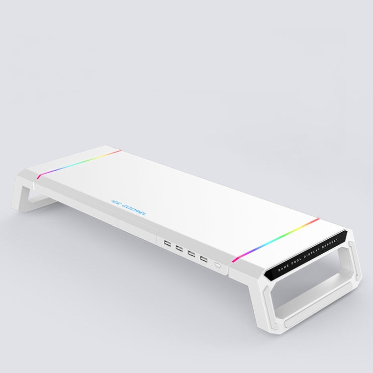 ICE COOREL T1 Monitor Soporte plegable para computadora portátil con estante aumentado con iluminación RGB e interfaz de expansión 4xUSB