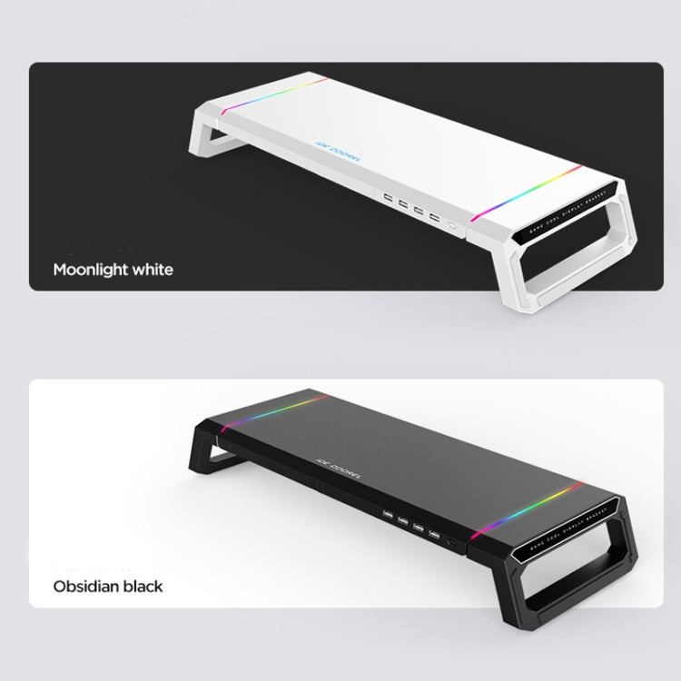 ICE COOREL T1 Monitor Soporte plegable para computadora portátil con estante aumentado con iluminación RGB e interfaz de expansión 4xUSB