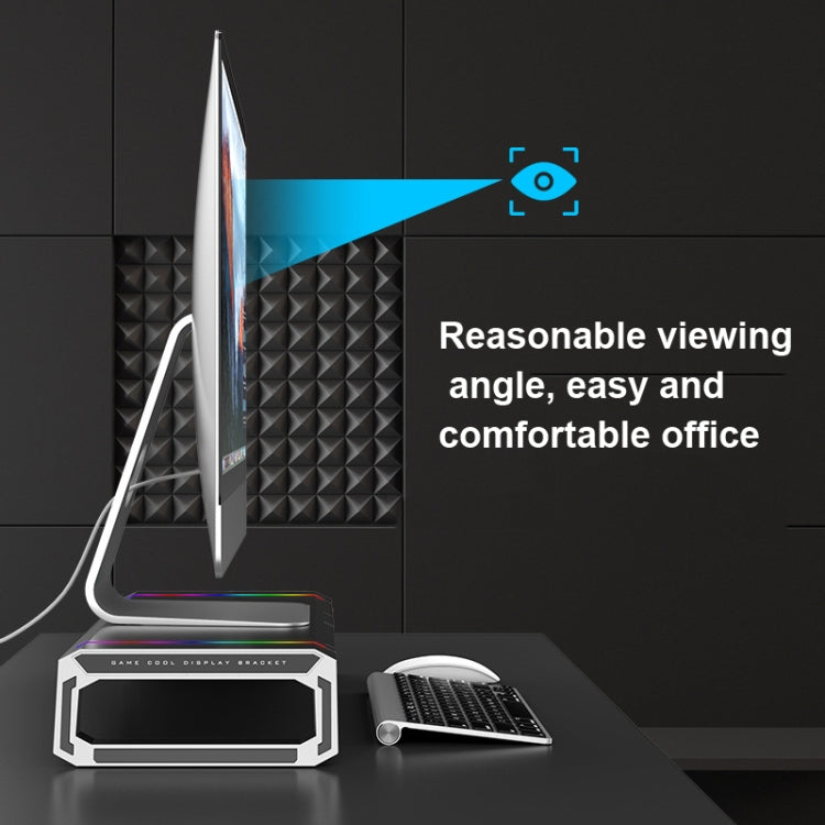 ICE COOREL T1 Monitor Soporte plegable para computadora portátil con estante aumentado con iluminación RGB e interfaz de expansión 4xUSB