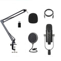 BM-86 Micrófono de condensador USB Grabación de voz Micrófono de computadora Conjunto de equipo de transmisión en vivo, Standard, Cantilever Bracket Set, Standard+Small Blowout Prevention Net