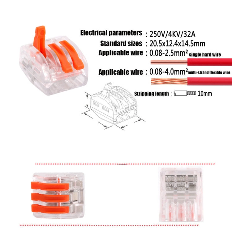 10 PCS VSE-413W Terminal de plástico Conector de cable de terminal de cableado doméstico, VSE-413W