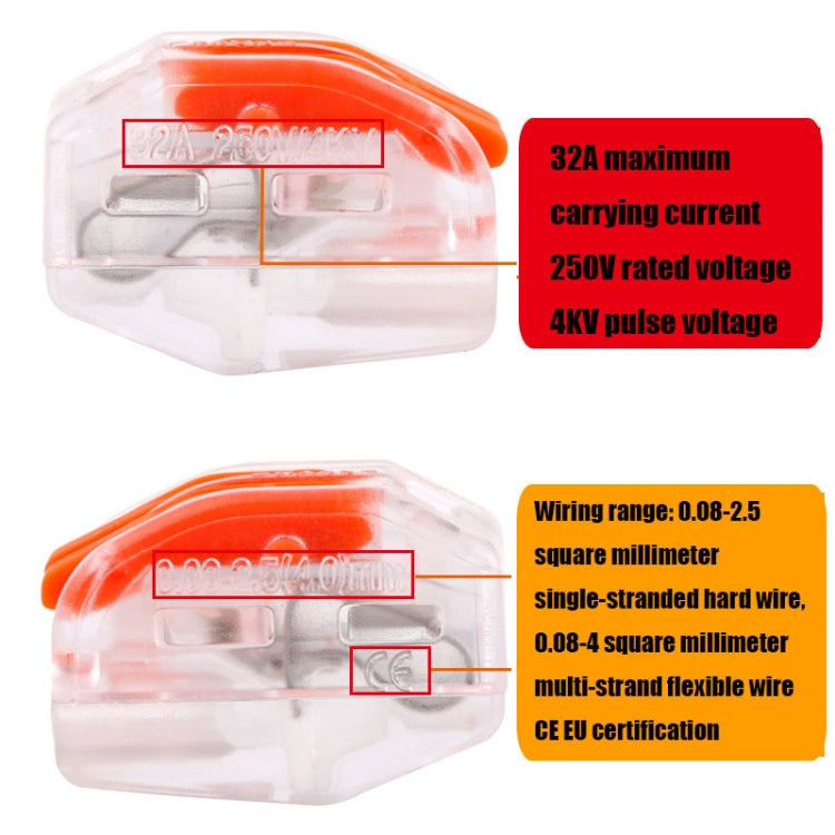 10 PCS VSE-413W Terminal de plástico Conector de cable de terminal de cableado doméstico, VSE-413W