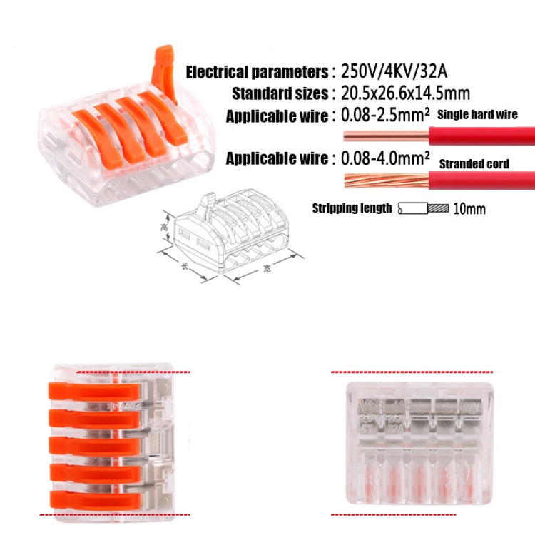 10 PCS VSE-415W Conector de cable Terminal transparente, VSE-415W