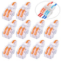 Terminal de conexión rápida de alambre de cobre a tope de alambre de rama multifunción de 10 piezas, F12 Orange Handle One in Two Out, F12 Blue Handle One in Two Out, F12 Yellow Handle One in Two Out, F13 Orange Handle One in Three Out                 ...