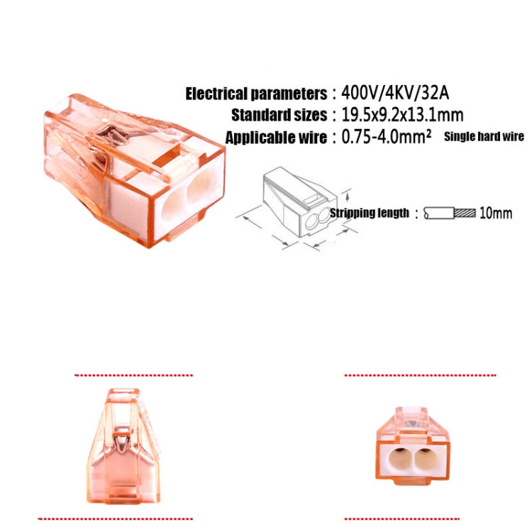 10 Uds 602A cable conector rápido bloque de terminales enchufable divisor paralelo tapa de crimpado conector aislado de cobre