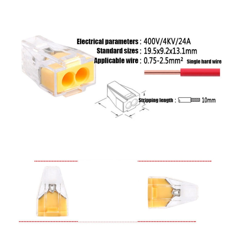 10 PCS VSE-102A Terminal de conector de cable 1-2.5 Terminal de cable duro cuadrado