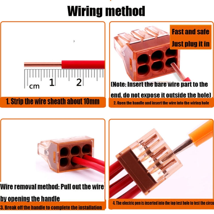 10 PCS VSELE VSE-606A Conector rápido de cable de bloque de terminales multifunción de cuatro orificios