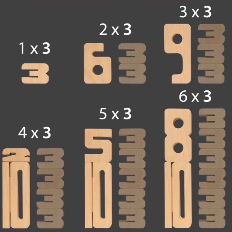 Bloques de construcción de números de haya para niños, juguete de educación temprana de matemáticas, material didáctico, Number Building Blocks(32 PCS / Set)