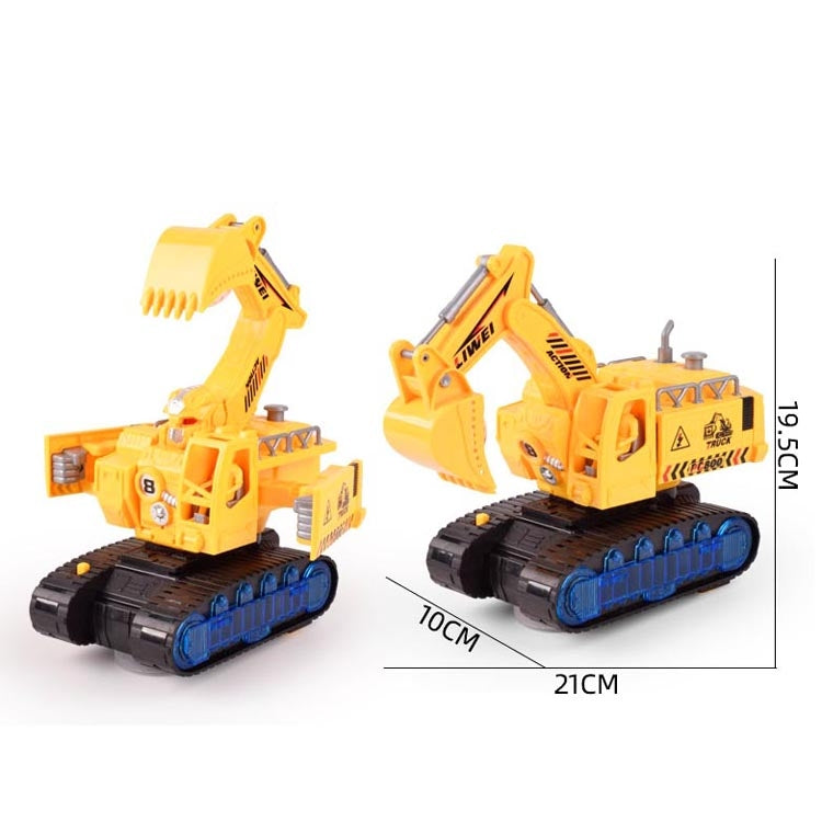 Juguete eléctrico del coche del excavador de la luz y de la simulación de la música, estilo:, Police Car, Engineering Vehicle, Engineering Excavator, Engineering Bulldozer, Four-wheel Excavator