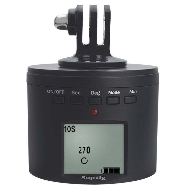 Suptig RSX-350 Adaptador de trípode con cabezal panorámico de 360 grados, estabilizador de lapso de tiempo accionado por energía, soporte giratorio para GoPro HERO9 /8/7/6/5/5 Session /4 Session /4/3+ /3/2/1, Xiaoyi yOtras cámaras de acción