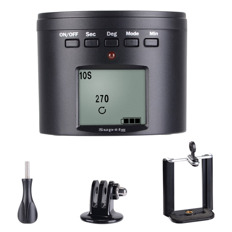 Suptig RSX-350 Adaptador de trípode con cabezal panorámico de 360 grados, estabilizador de lapso de tiempo accionado por energía, soporte giratorio para GoPro HERO9 /8/7/6/5/5 Session /4 Session /4/3+ /3/2/1, Xiaoyi yOtras cámaras de acción